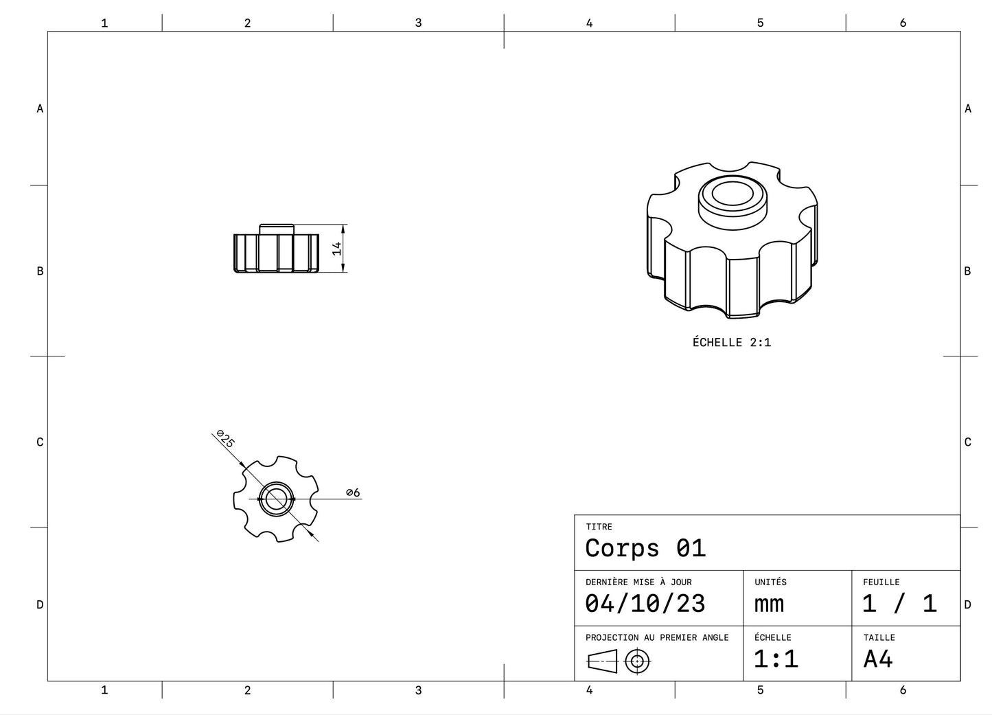 M6 knob 3D file