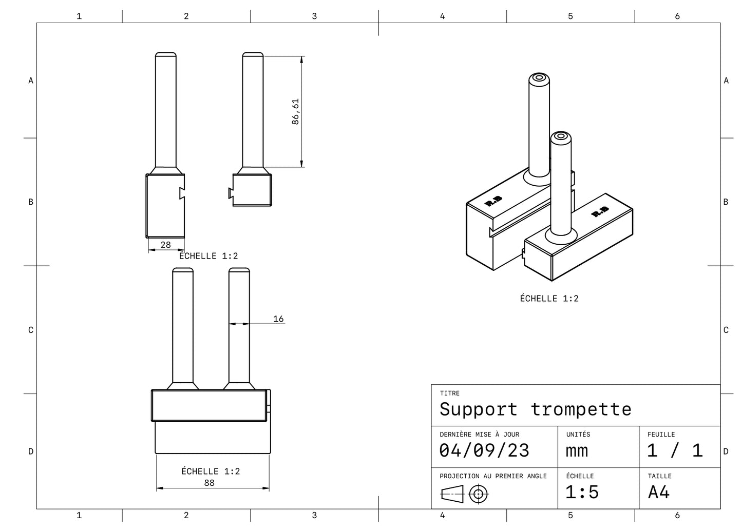 Fichier 3D Support trompette